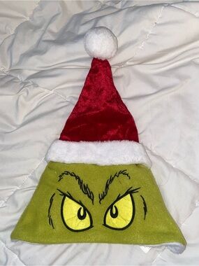 Kids Grinch Holiday Hat - Green and Red Plush